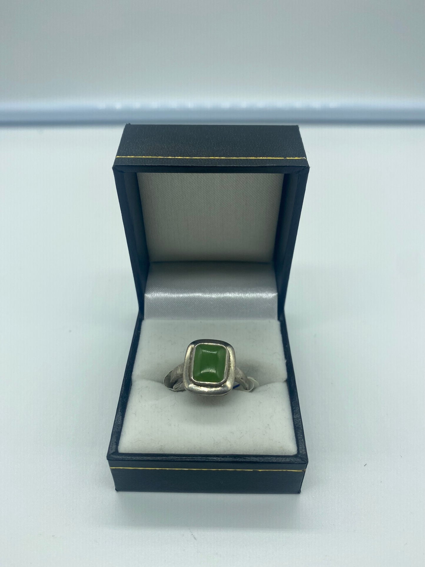 Silver Set Jade Rings #1