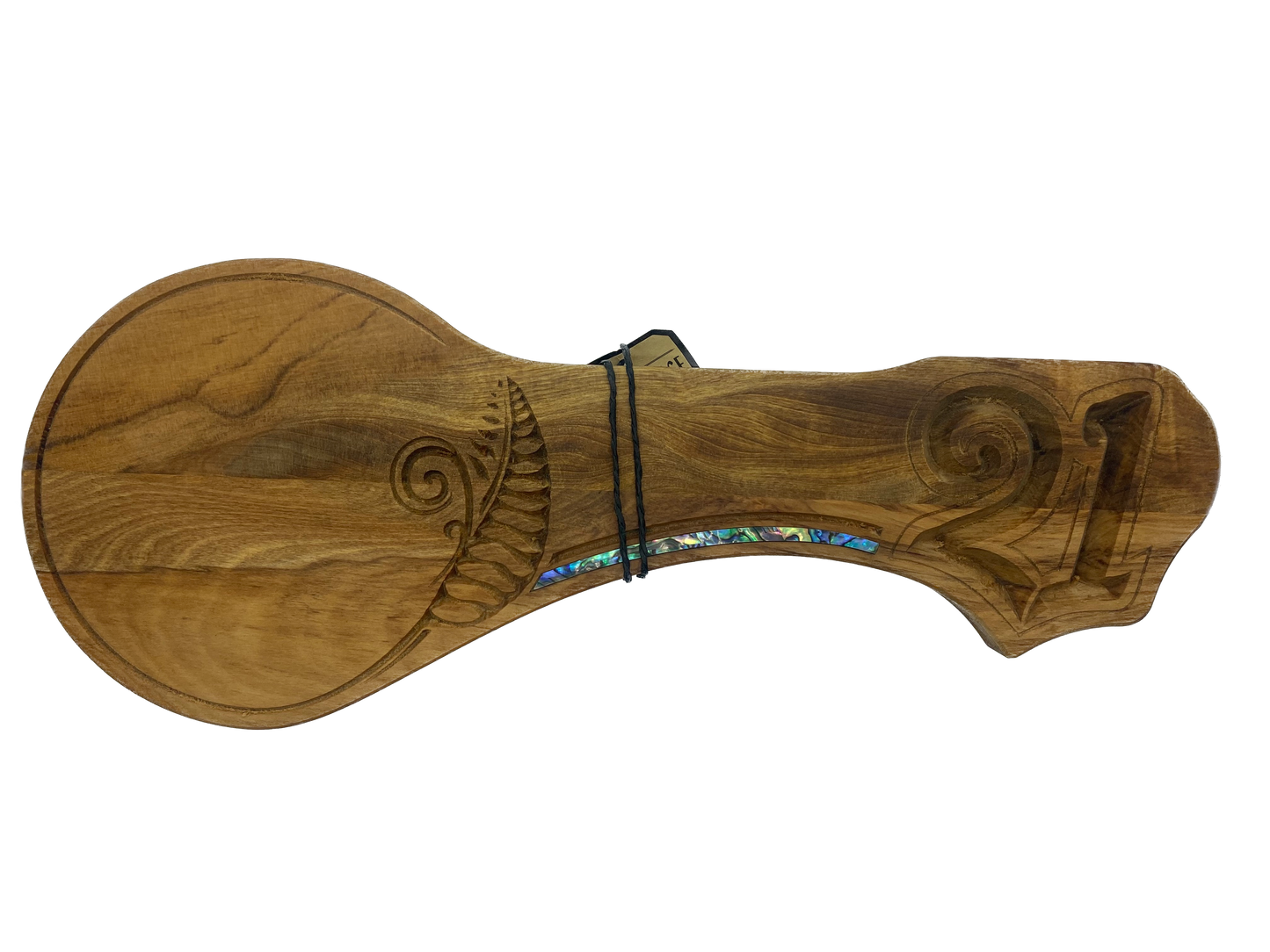 Wood Carved Paua 21st Key