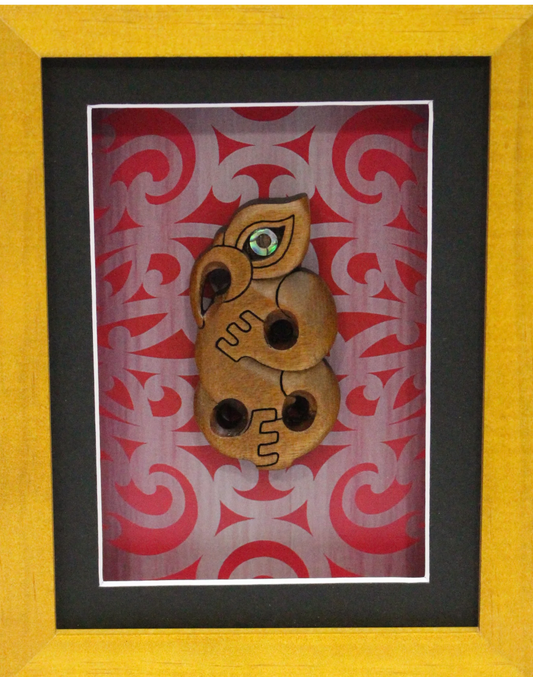 Framed Carved Manaia