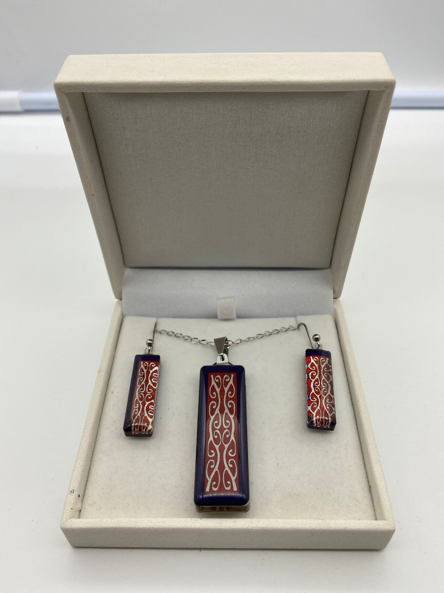 Resin Kowhaiwhai Pendant and Earring Set