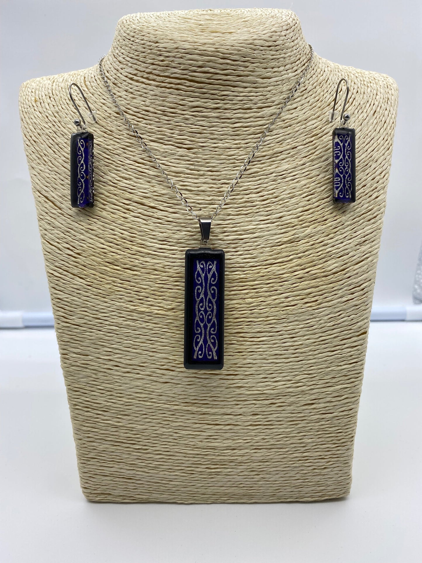 Resin Kowhaiwhai Pendant and Earring Set