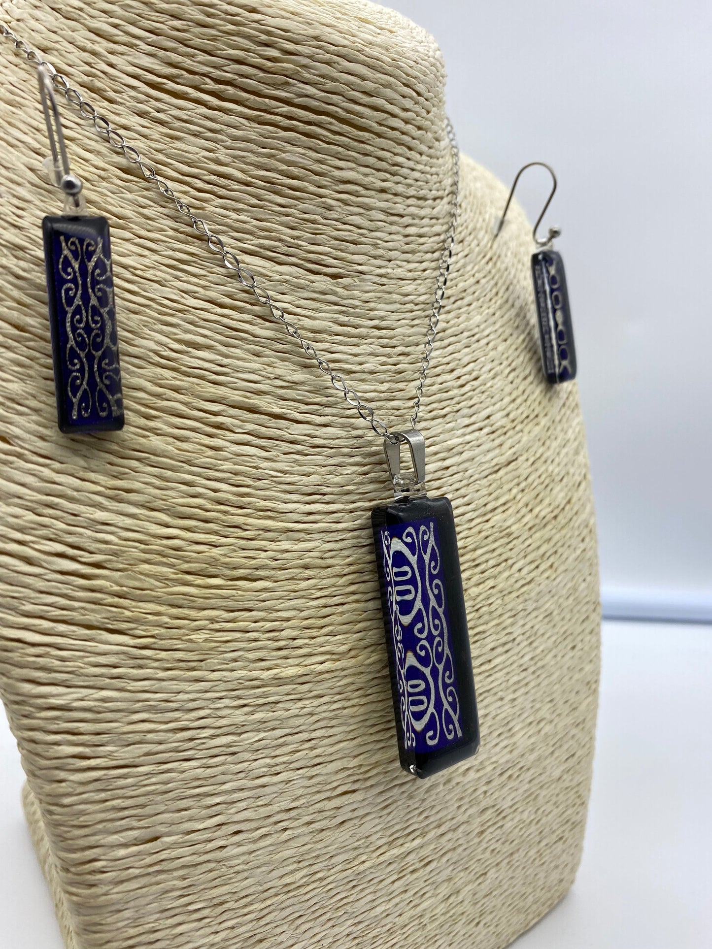 Resin Kowhaiwhai Pendant and Earring Set