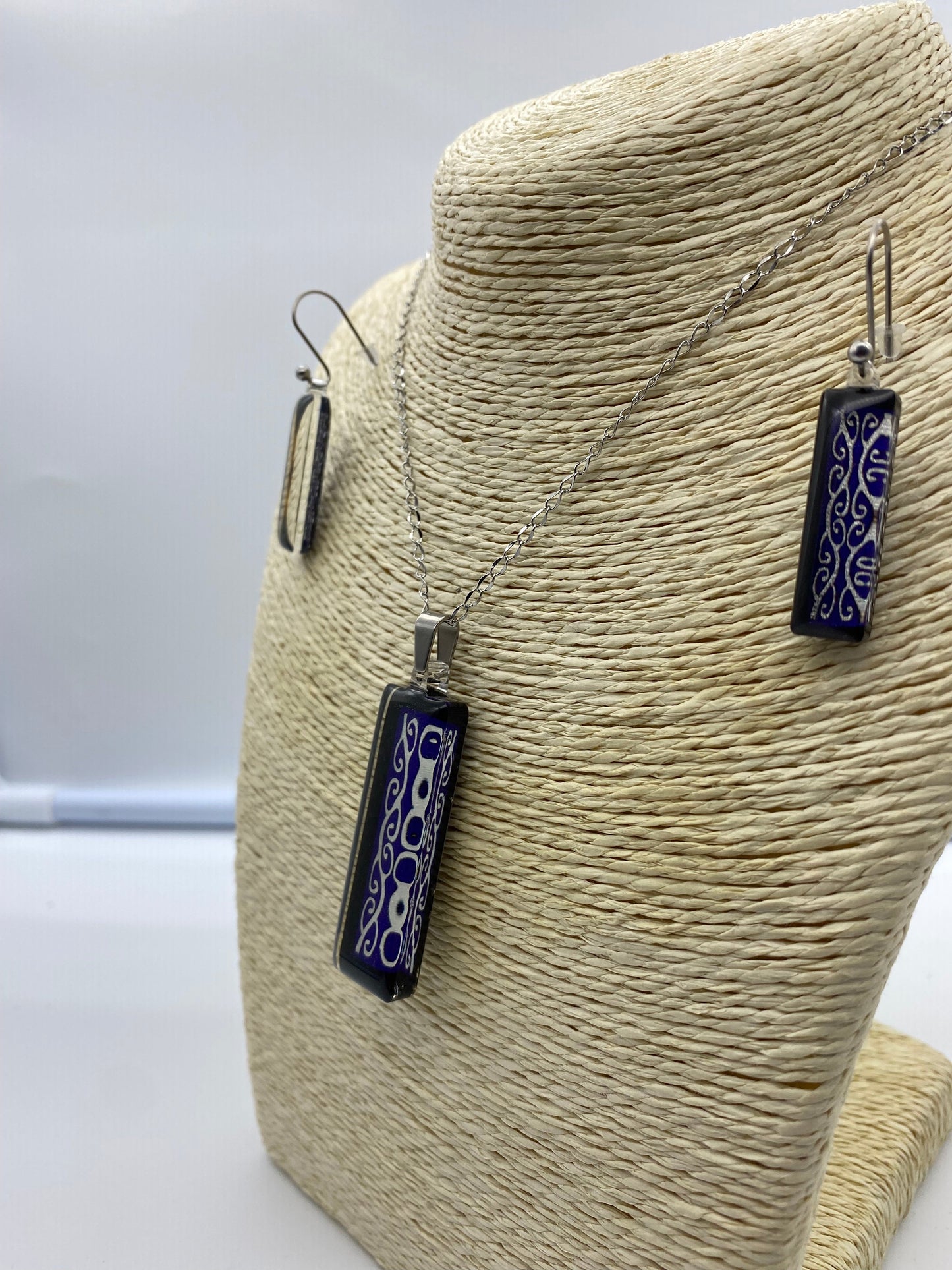 Resin Kowhaiwhai Pendant and Earring Set