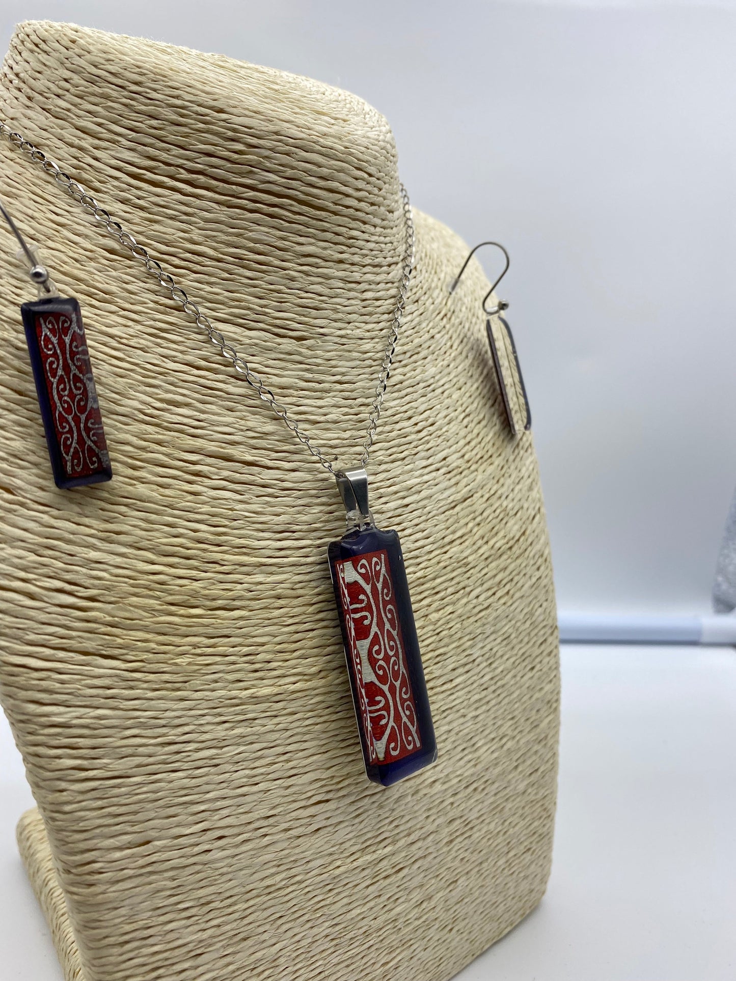 Resin Kowhaiwhai Pendant and Earring Set