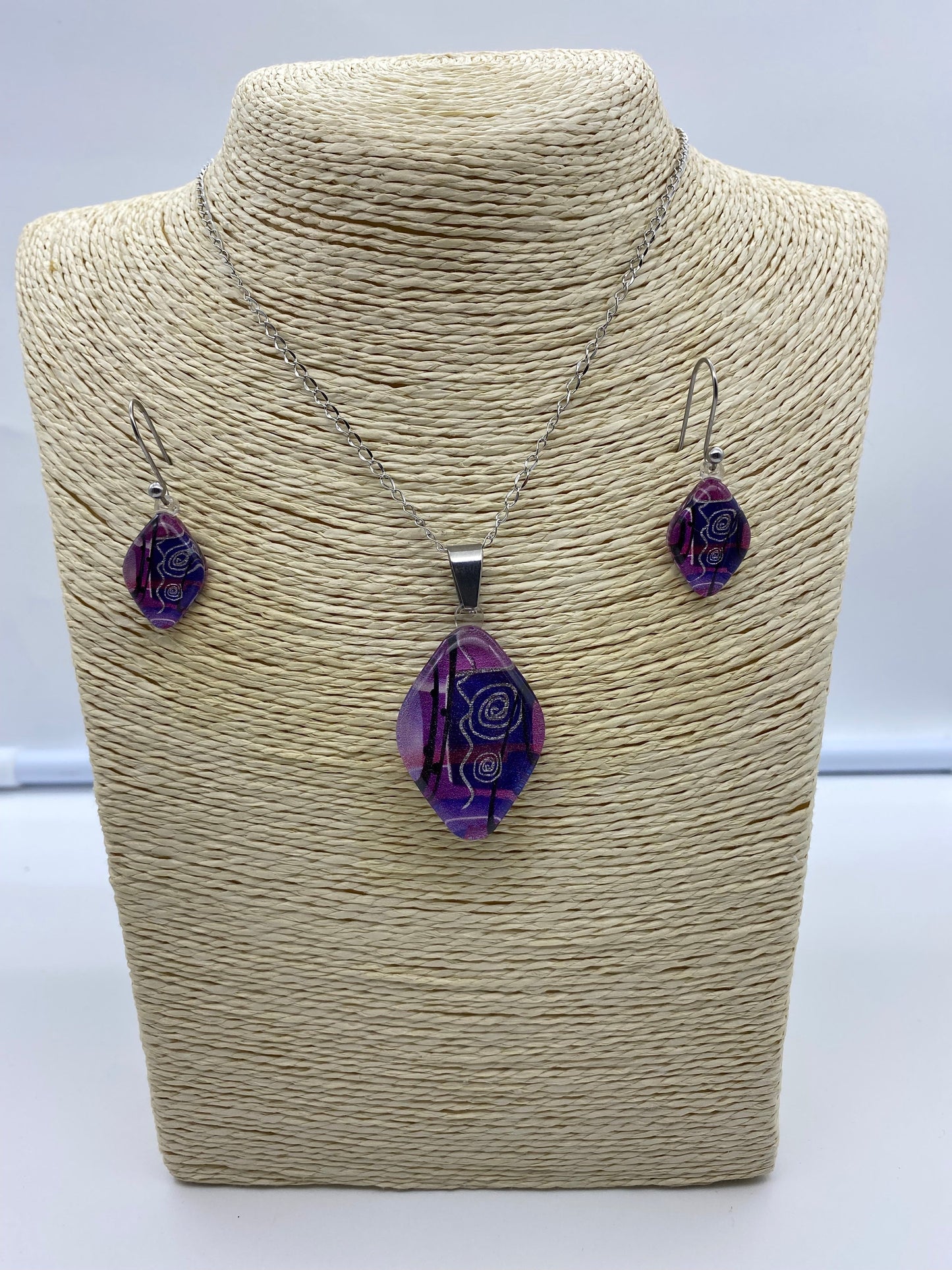 Resin Pendant and Earring Set #1