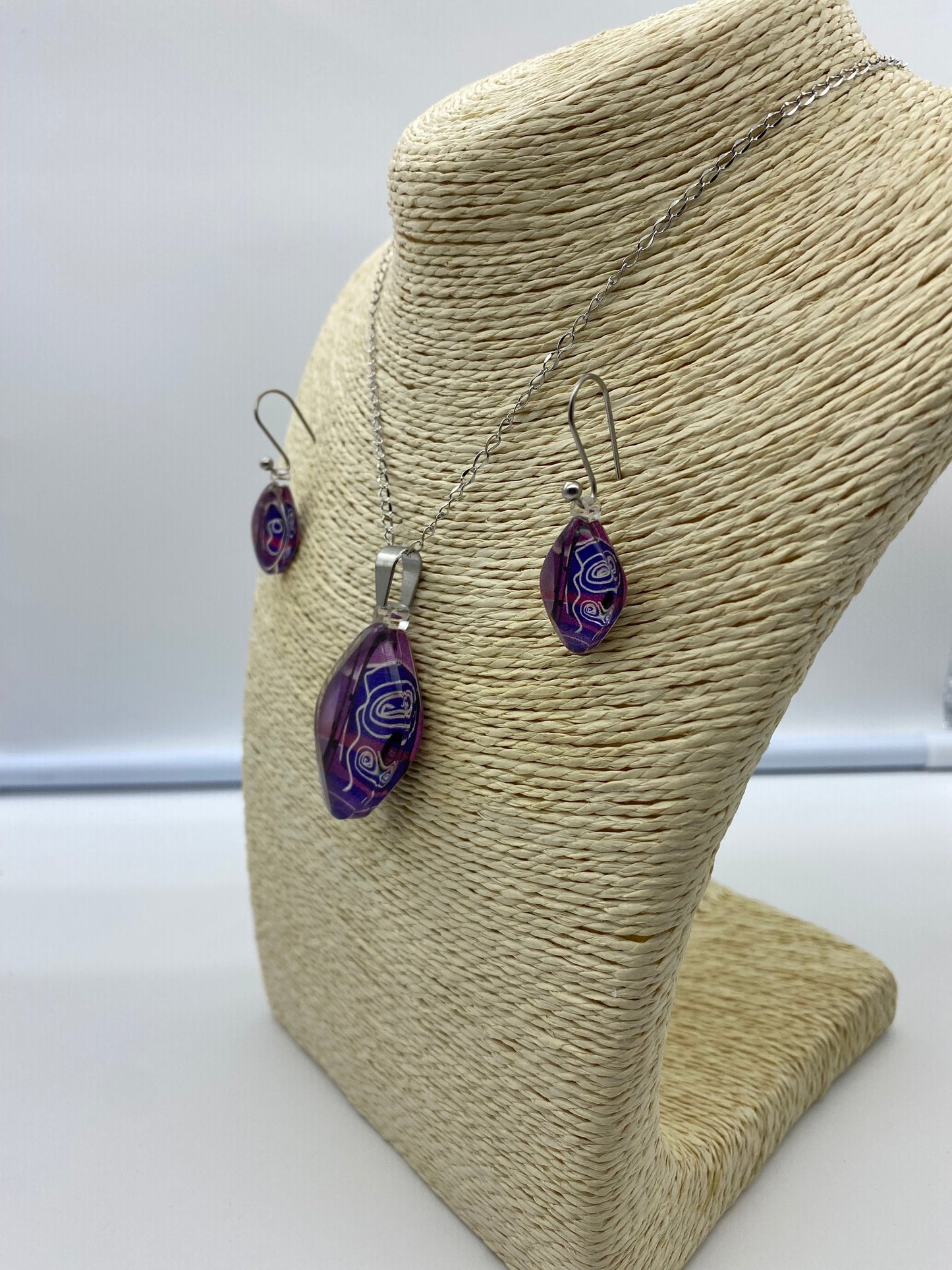 Resin Pendant and Earring Set #1