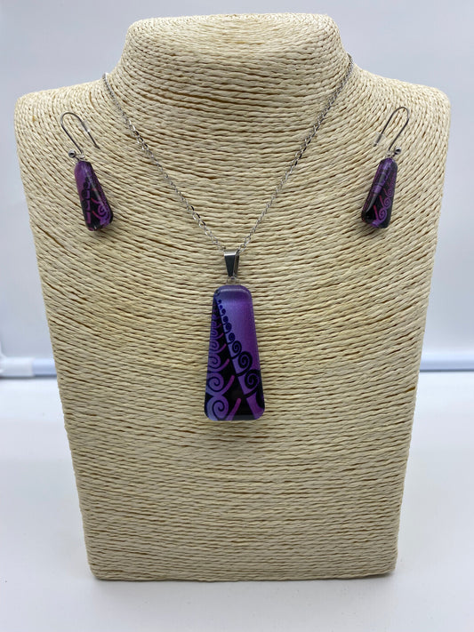 Resin Pendant and Earring Set #2