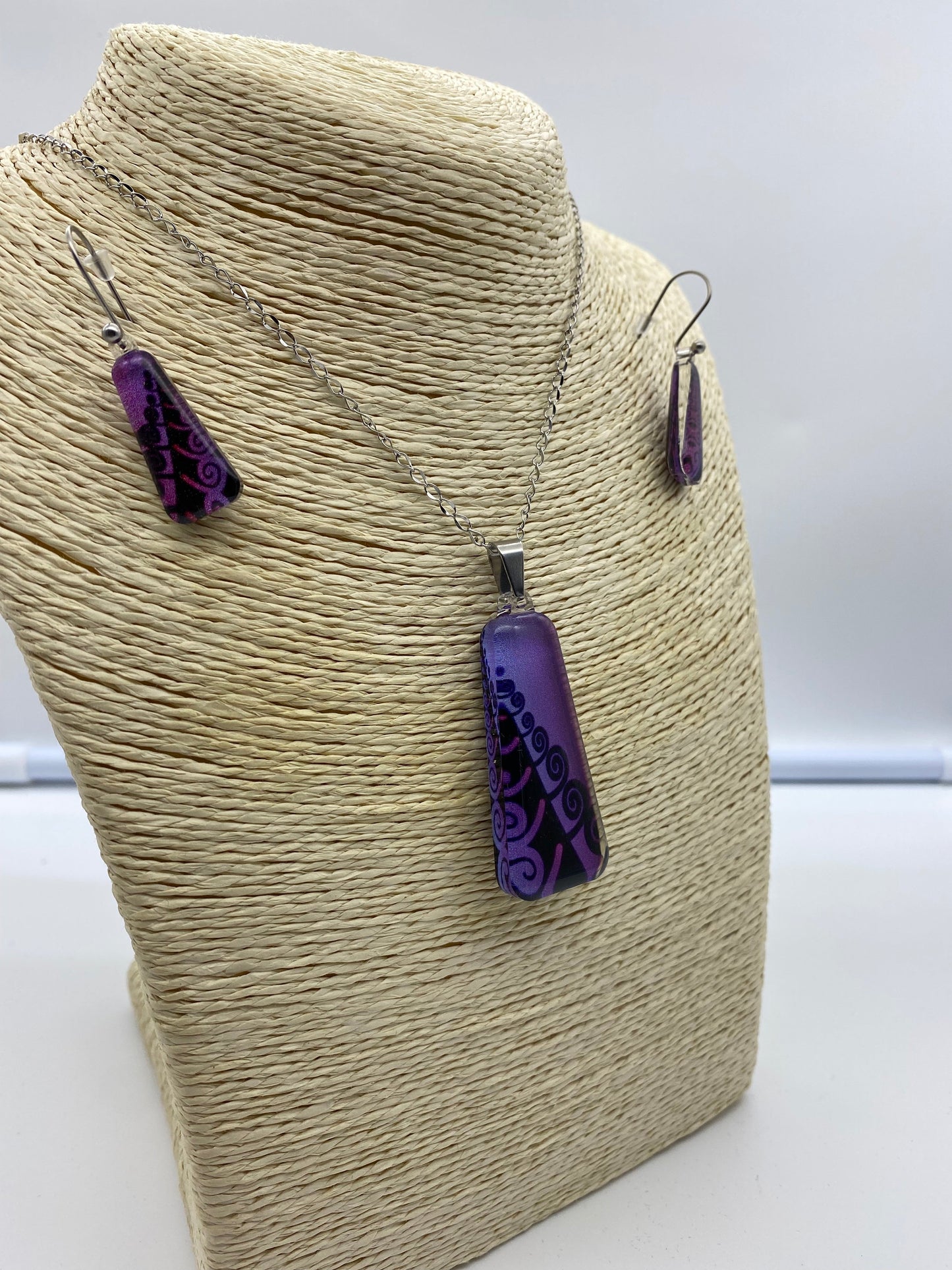 Resin Pendant and Earring Set #2