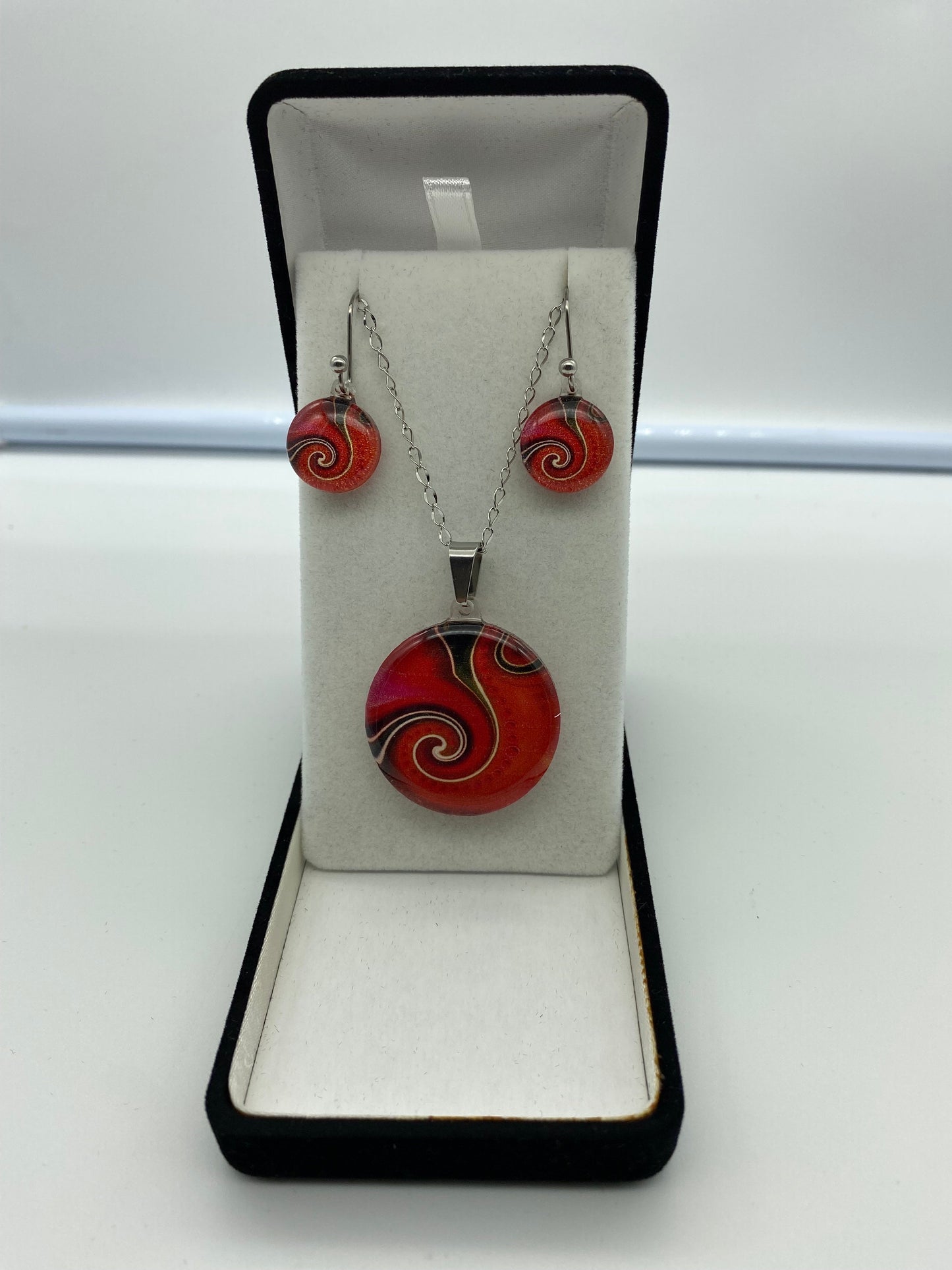 Resin Pendant and Earring Set #4