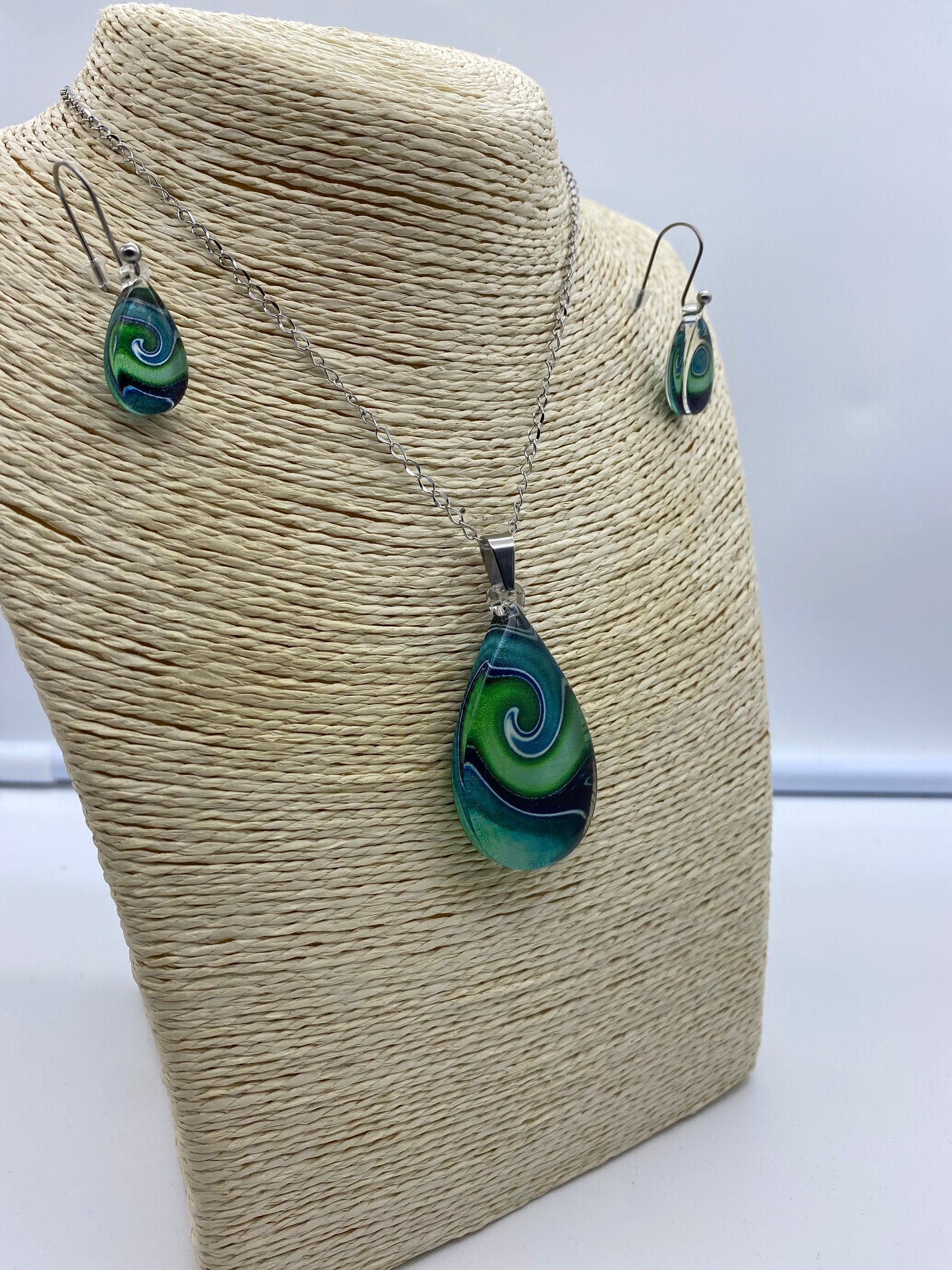 Resin Pendant and Earring Set #5