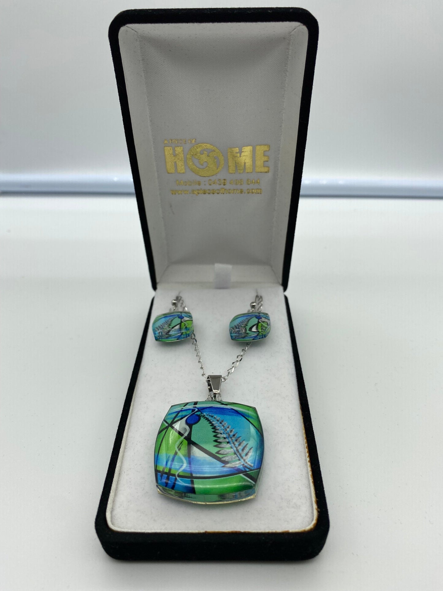 Resin Pendant and Earring Set #6