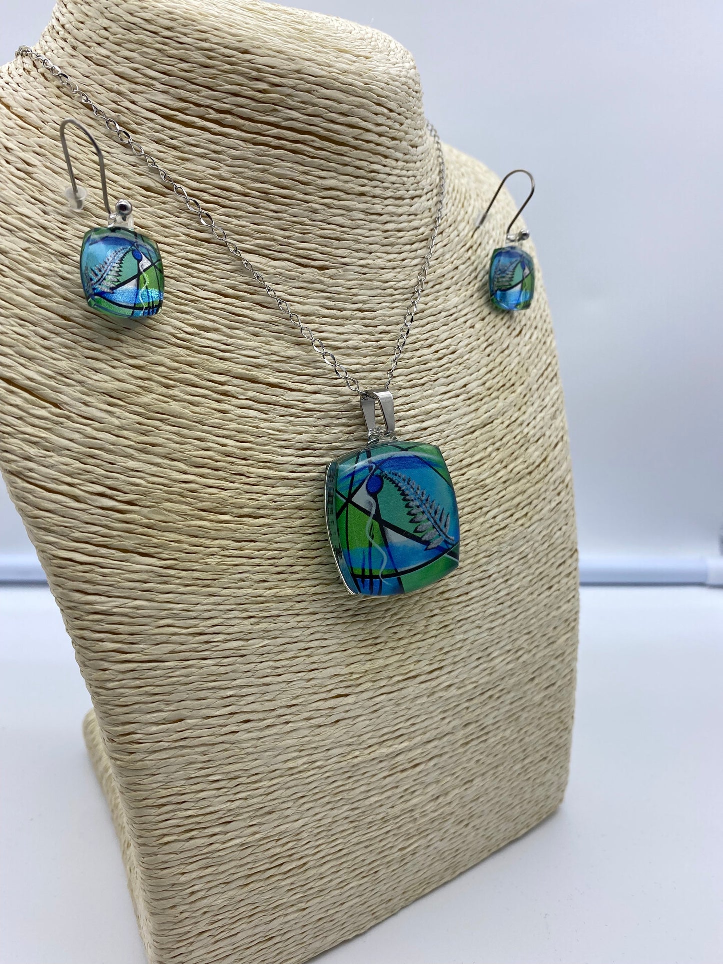 Resin Pendant and Earring Set #6