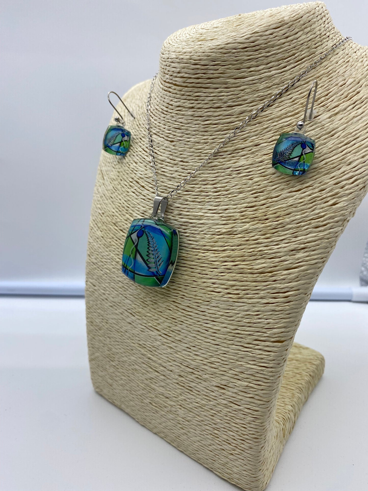 Resin Pendant and Earring Set #6