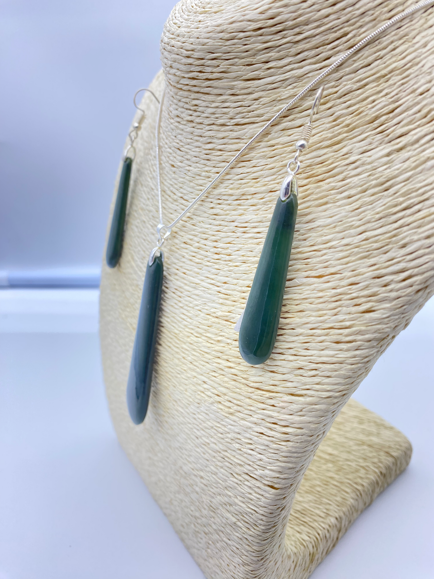 Roimata Pounamu Pendant & Earring Set